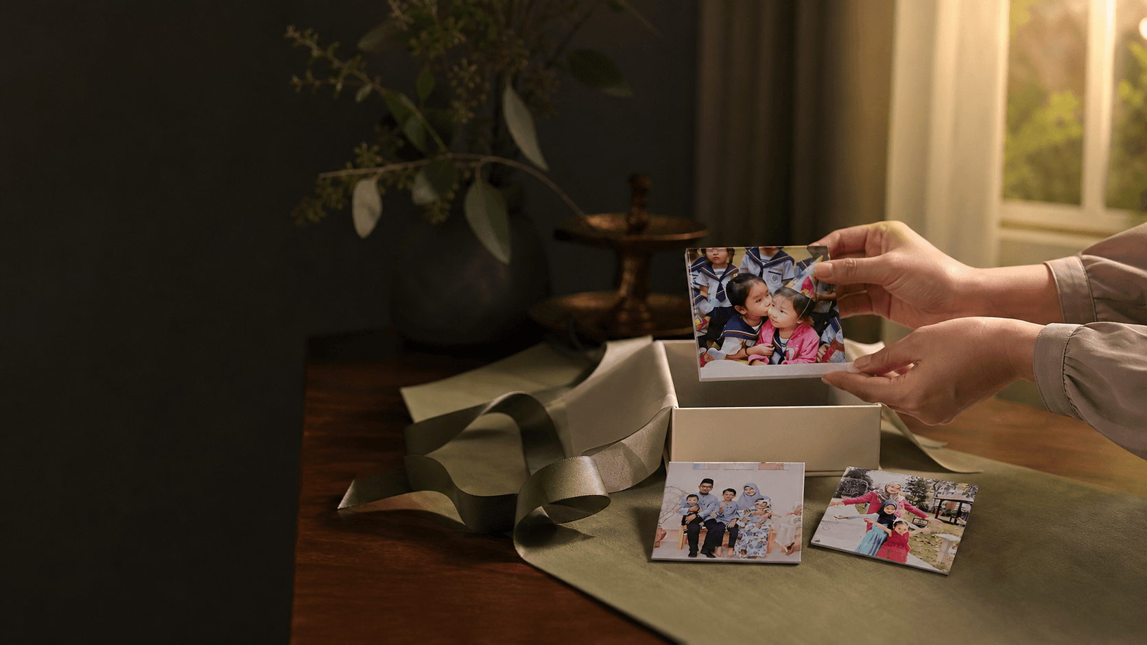 A personal photo magnet prepared as a thoughtful gift